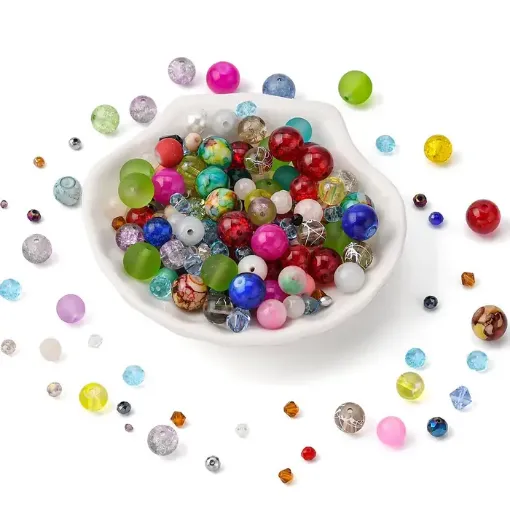 perlas cuentas imitacion vidrio mixtas para bijouterie x500grs medidas colores surtidos 0