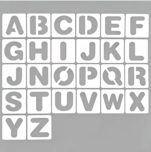 stencil plantilla letras alfabeto letras 75mms set 26 0