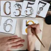 stencil plantilla numeros floral 10cms set 10 1