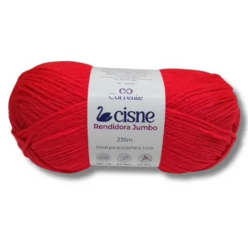 lana 100 acrilica cisne rendidora jumbo tex425 para tejer x100grs color 13020 rojo 0