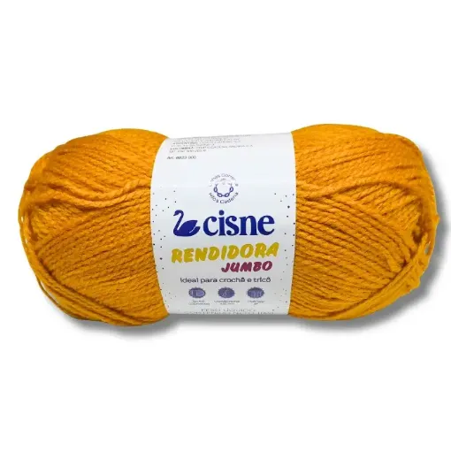 lana 100 acrilica cisne rendidora jumbo tex425 para tejer x100grs color 12531 amarillo oro 0
