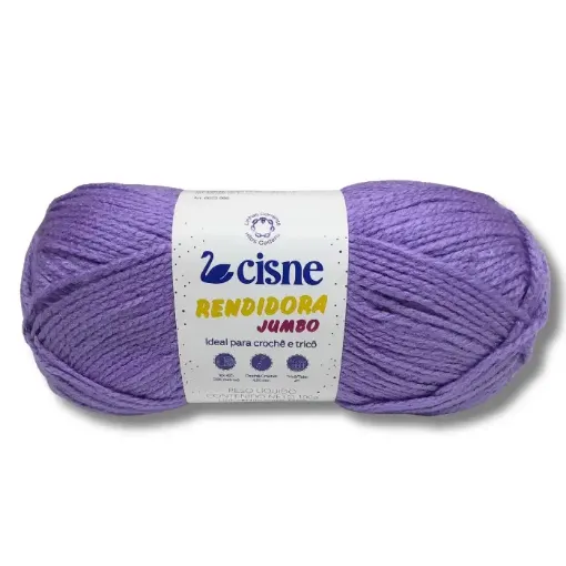 lana 100 acrilica cisne rendidora jumbo tex425 para tejer x100grs color 15064 lila 0