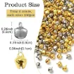 cascabeles cencerros metalicos mini medida 6x8mms por 150 unidades color dorado 1