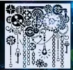 stencil plantilla reutilizable 30x30cms modelo engranajes steampunk por unidad 0