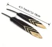 pluma negra punta dorada 10 15cms por 10 unidades 2