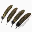pluma negra punta estampada dorada 14 20cms por 10 unidades 1