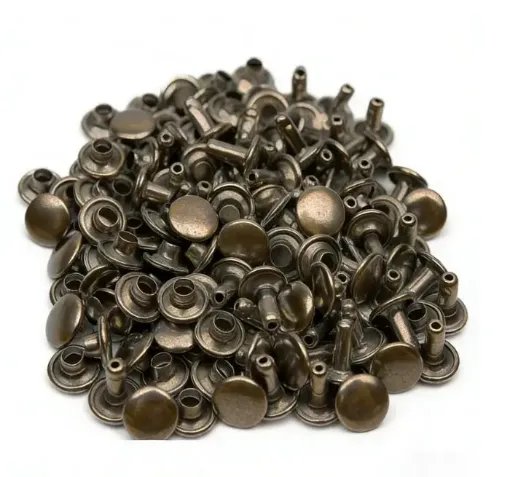 remaches doble cabeza broches presion metalicos medida 10mms x100 unidades color oro viejo 0