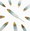pluma blanca punta dorada 15 25cms por 10 unidades 2