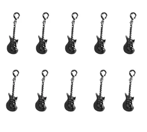 dije colgante metalico modelo guitarra medida 24x7mms x10 unidades color niquel 0