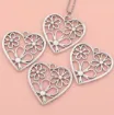 dije colgante metalico modelo corazon flores calado medida 28x28mms x5 unidades 1