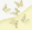 dije colgante metalico modelo mariposa strass medida 16x15mms x5 unidades color dorado 0