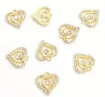 dije colgante metalico modelo corazon calado strass medida 18x18mms x5 unidades color dorado 0