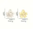 dije colgante metalico modelo flor 5 petalos strass perla medida 17x15mms x5 unidades color dorado 2