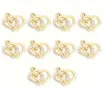 dije colgante metalico modelo corazon doble strass medida 18x16mms x5 unidades color dorado 0
