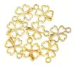 dije colgante metalico modelo trebol 4 hojas medida 17x13mms x10 unidades color dorado 0