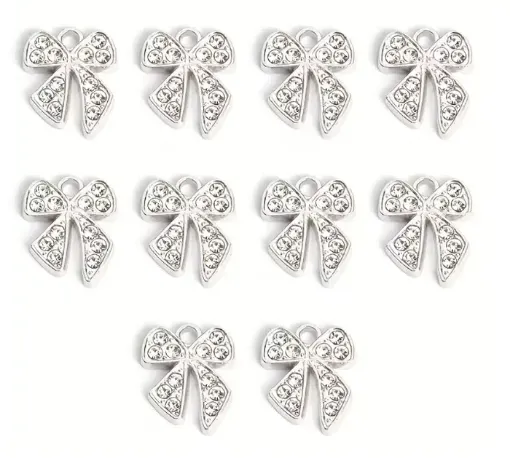 dije colgante metalico modelo mona strass medida 16x13mms x5 unidades color plateado 0