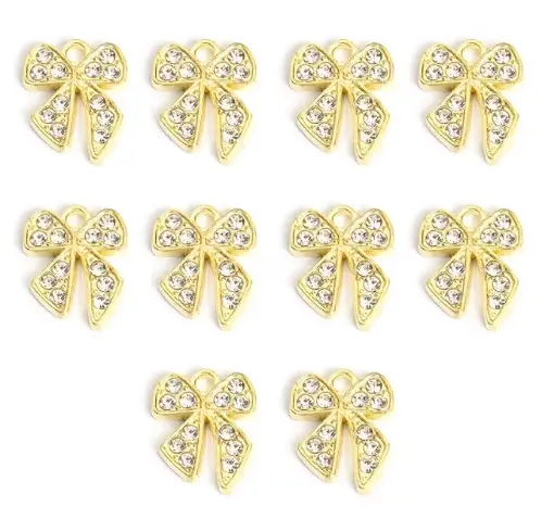 dije colgante metalico modelo mona strass medida 16x13mms x5 unidades color dorado 0