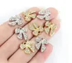 dije colgante metalico modelo mona strass medida 16x13mms x5 unidades color dorado 1