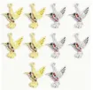dije colgante metalico modelo colibri picaflor strass medida 24x20mms x5 unidades color plateado 0