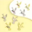 dije colgante metalico modelo colibri picaflor strass medida 24x20mms x5 unidades color plateado 2