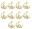 dije colgante metalico modelo luna estrella strass medida 19x16mms x5 unidades color dorado 0