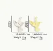 dije colgante metalico modelo colibri picaflor strass medida 24x20mms x5 unidades color dorado 3