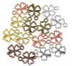 dije colgante metalico modelo trebol 4 hojas medida 17x13mms x10 unidades color plateado 3