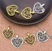 dije colgante metalico modelo corazon calado medida 26x14mms x10 unidades color plateado 2