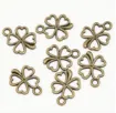 dije colgante metalico modelo trebol 4 hojas medida 17x13mms x10 unidades color oro viejo 0