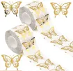 apliques pegatinas adhesivas impermeables para scrapbooking motivo mariposa 25x20 por 50 unidades doradas 1