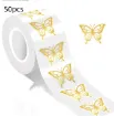 apliques pegatinas adhesivas impermeables para scrapbooking motivo mariposa 25x20 por 50 unidades doradas 2