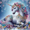 set pintura diamantes art gem 5d lamina 25x25cms modelo unicornio zcy1398 0