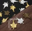 dije colgante metalico modelo hoja arbol medida 23z15mms x5 unidades colores surtidos 3