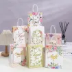 bolsa papel asa cuerda medida 15x21x8cms blanca motivo floral dorado thank you por unidad 1