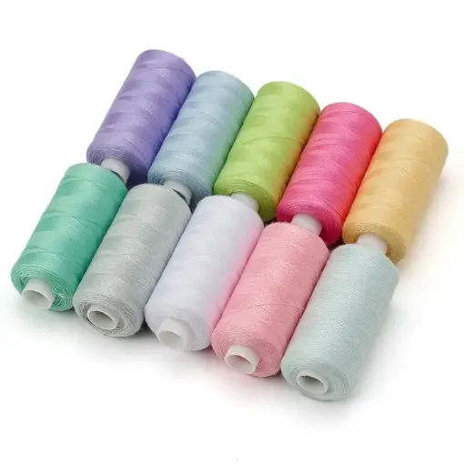 hilo coser poliester set 10 carreteles medida 23x60mms x10 colores gama pastel 0
