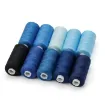 hilo coser poliester set 10 carreteles medida 23x60mms x10 colores gama azules 0