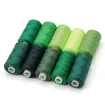 hilo coser poliester set 10 carreteles medida 23x60mms x10 colores gama verdes 0