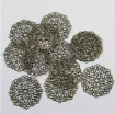 filigrana decorativa metalica fina modelo mandala 35mms x6 unidades color bronce antiguo 1