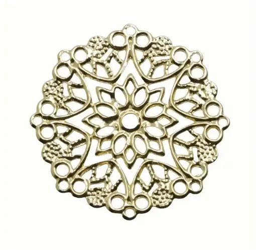 filigrana decorativa metalica fina modelo mandala 35mms x6 unidades color dorado 0