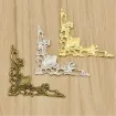 filigrana decorativa metalica fina modelo esquinero calado 42x58mm x10 unidades color bronce antiguo 2