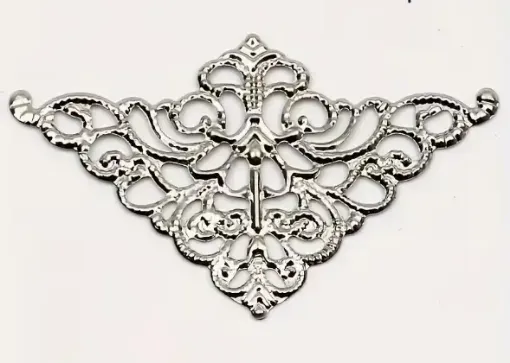 filigrana decorativa metalica fina modelo esquinero calado 36x51mm x10 unidades color plateado 0