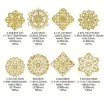 filigrana decorativa metalica fina modelo mandala 40 56mm x8 motivos color dorado 0