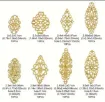 filigrana decorativa metalica fina modelo vertical 32 81mm x8 motivos color dorado 0