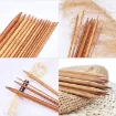 set 15 agujas para tejer bambu 20cms medidas 2 10mms 2 tapones 5