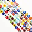 cuentas para bijouterie vidrio millefiori pintadas 6 8mms hilo 40cms multicolor 0