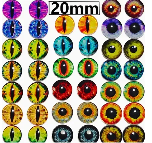 ojos realistas vidrio 20mms para munecos amigurumis peluches x10 unidades 5 pares surtidos 0