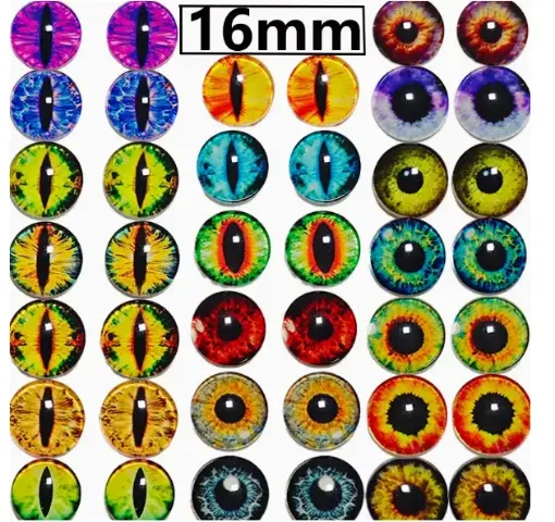 ojos realistas vidrio 16mms para munecos amigurumis peluches x10 unidades 5 pares surtidos 0