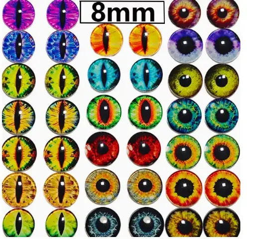 ojos realistas vidrio 8mms para munecos amigurumis peluches x20 unidades 10 pares surtidos 0