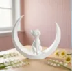 pieza impresion 3d abs modelo gato luna medida 110x25x100mms color blanco 0