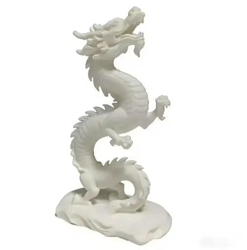 pieza impresion 3d abs modelo dragon chino vertical medida 74x40x120mms blanco 0